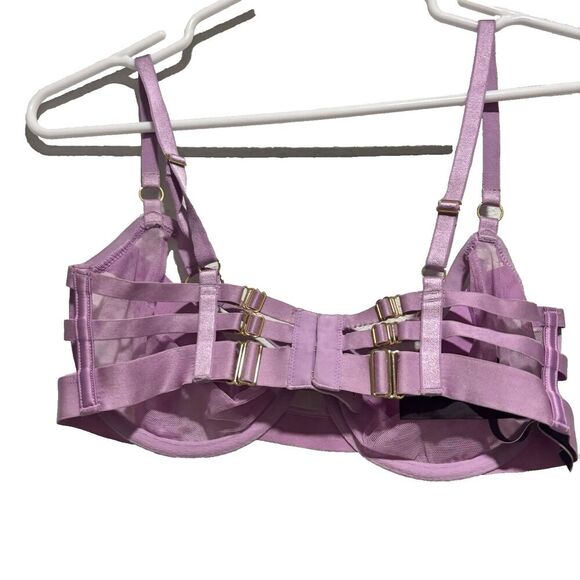 VICTORIA'S SECRET LUXE VERY SEXY UNLINED DEMI STRAPPY BRA 34D Purple - Picture 3 of 6